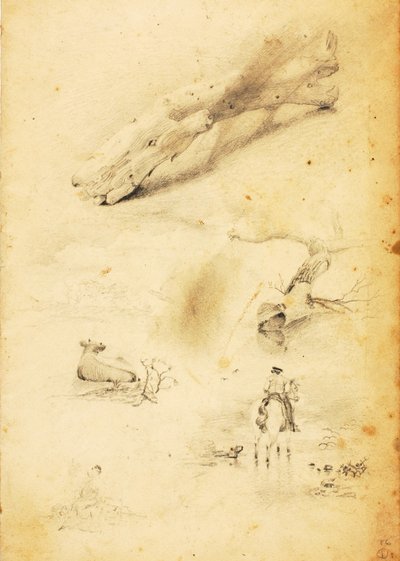 (Studie - postavy, kláda, kůň a jezdec atd.) od William Page