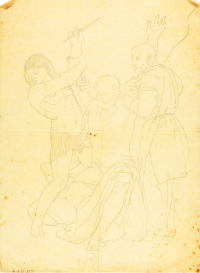 Mojžíš, Áron a Chur na hoře Choréb (studium v oděvu) od William Page