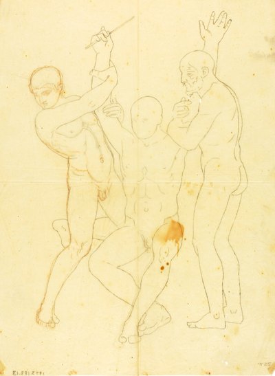 Mojžíš, Áron a Chur na hoře Choréb (studie aktu) od William Page