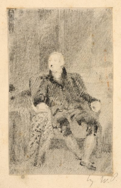 Sedící muž v šatech z 18. století od William Page