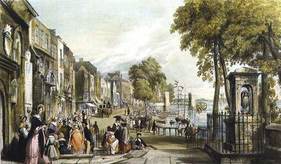 Chelsea Old Church a hrobka Sira Hanse Sloana (litho) od William Parrott