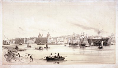 Pohled na Greenwich přes řeku Temži, Londýn, c1841. od William Parrott