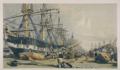Pohled na West India Docks z jihovýchodu, 1840 od William Parrott