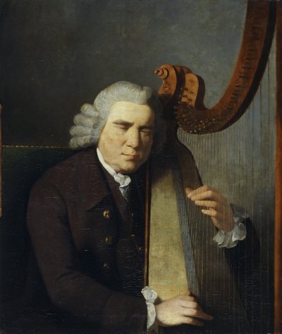 Slepý harfista, John Parry (olej na plátně) od William Parry