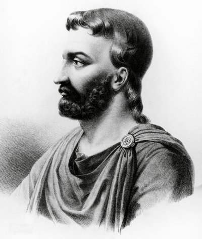 Portrét Aulus Cornelius Celsus (25 př. nl-50 n. l.), latinský spisovatel, římský encyklopedista a lékař, rytina z 19. století od Nicolas Toussaint Charlet