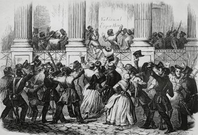 Revoluce v Berlíně před palácem Viléma I., březen 1848, Německo od Nicolas Toussaint Charlet