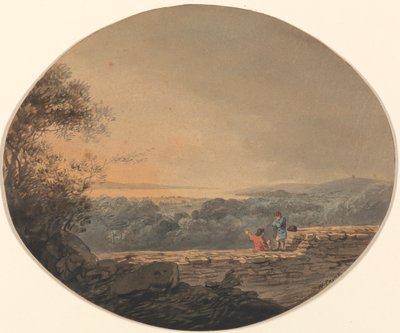 Vzdálený pohled na Exmouth z Exeteru od William Payne