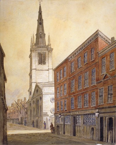 Kostel St Margaret Pattens, Eastcheap, City of London, 1815. od William Pearson