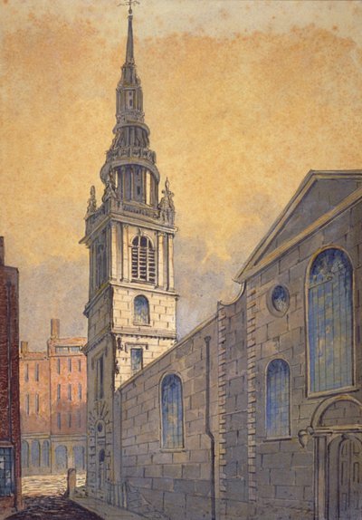 Kostel St Mary le Bow z Bow Churchyard, City of London, c1815 od William Pearson
