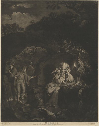 Poustevník od William Pether after Joseph Wright