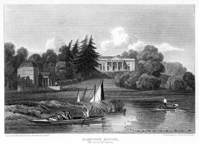 Hampton House, sídlo pana Garricka, Hampton, Richmond upon Thames, Londýn, 1815. od William Radclyffe