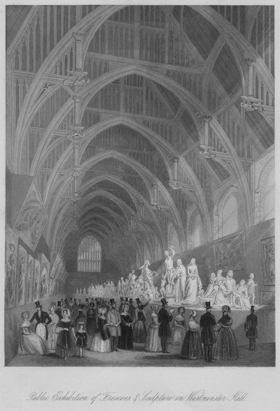 Veřejná výstava fresek a soch ve Westminster Hall, c1841 od William Radclyffe