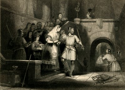 „Záchrana hraběnky De Burgh, z hradu Montgomery“, 1836 od William Radclyffe