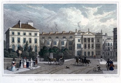 St Andrews Place, Regents Park, Londýn, 1828. od William Radclyffe