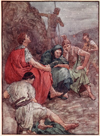 Brutus a jeho společníci po bitvě u Filipp, ilustrace z 