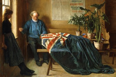 Příprava na den korunovace, Chichester, kolem roku 1902 (olej na plátně) od William Rainey