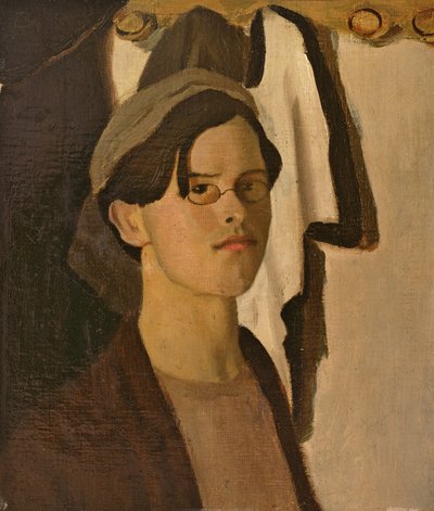 Autoportrét (fragment z větší malby) (olej na plátně) od William Rothenstein