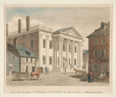 Bank of the United States, ve Third Street Philadelphia od William Russell Birch