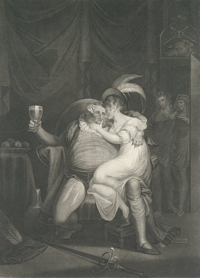 Doll Tearsheet, Falstaff, Henry a Poins Shakespeare, Kin..., poprvé publikováno 1795, znovu vydáno 1852. od William Satchwell Leney