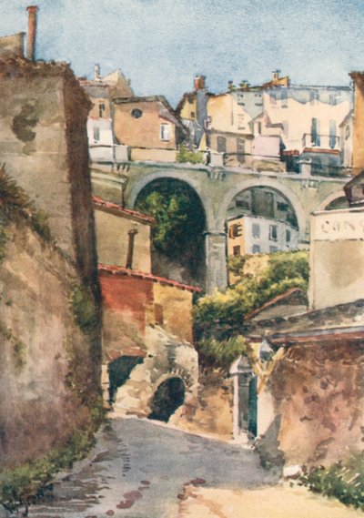 Ulice v Grasse (barevná litografie) od William Scott
