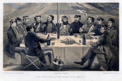 Vánoční večeře na výšinách před Sebastopolem, kolem roku 1850. od William Crimea Simpson