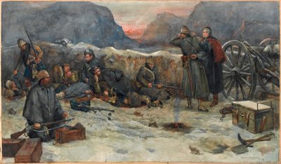 The Gordon Highlanders: Svítání v zákopech od William Skeoch Cumming