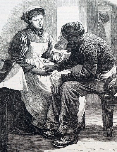 Starší pár. William Small (1843-1929), anglický ilustrátor. 1880 (rytina) od William Small