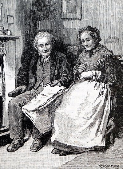 Starší pár. William Small (1843-1929), anglický ilustrátor. 1880 (rytina) od William Small