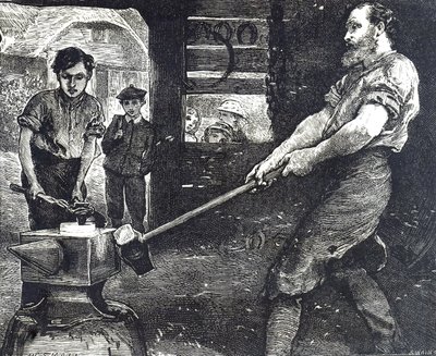 Rytina zobrazující vesnického kováře od William Small