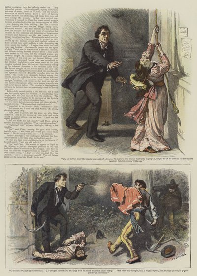 Ilustrace k filmu An Episode of West Woodlands, Bret Harte (chromolit) od William Small