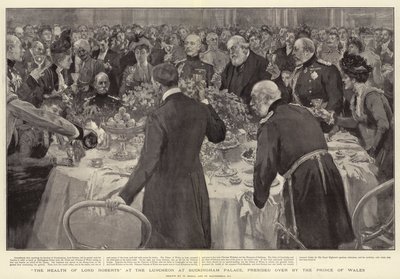 Zdraví Lorda Robertse na obědě v Buckinghamském paláci, kterému předsedá princ z Walesu od William Small