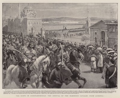 Nepokoje v Konstantinopoli, příchod kavalérie Hamidieh z Arménie od William Small