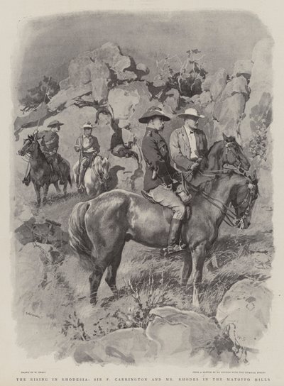 Povstání v Rhodesii, Sir F. Carrington a pan Rhodes v Matoppo Hills od William Small