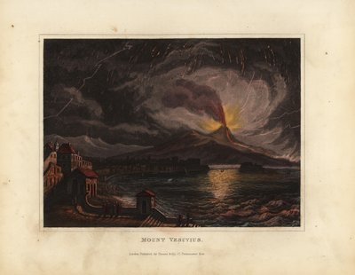 Erupce Vesuvu v 19. století (rytina) od William Smellie