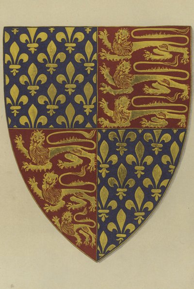 Zbraně krále Edwarda III, z jeho hrobky v kostele Westminster Abbey (chromolitho) od William St John Hope