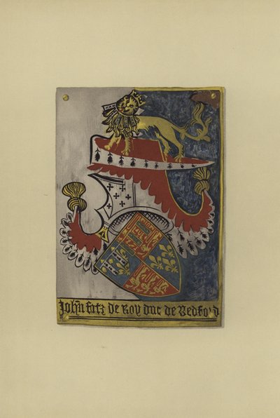 Sir John Plantagenet z Lancasteru, hrabě z Kendal a vévoda z Bedfordu, c 1402-1435 (chromolitho) od William St John Hope