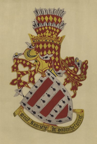 Sir Sanchet Dabrichecourt, 1348-c 1360 (chromolitho) od William St John Hope