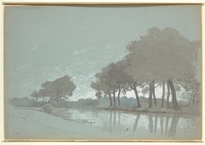 Scéna kanálu poblíž Brugg, Belgie od William Stanley Haseltine