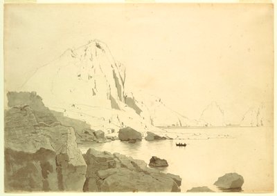 Kresba, Pohled na Capri, Itálie, s jižním pobřežím a Faraglione, ca. 1865 od William Stanley Haseltine