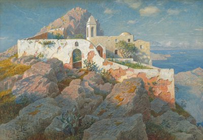 Santa Maria a Cetrella, Anacapri, kolem roku 1892 (akvarel a kvaš nad grafitem) od William Stanley Haseltine