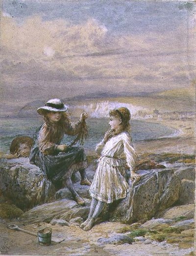 Dvě dívky a chlapec s mořskými řasami od William Stephen Coleman