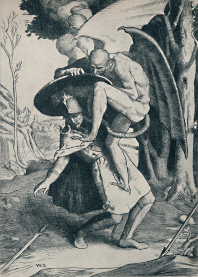 Christian Fighting Apollyon, 1895, 1923 od William Strang