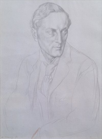 Portrét básníka sira Henryho Johna Newbolta (1862-1938), 1898 (stříbrná kresba na papíře) od William Strang