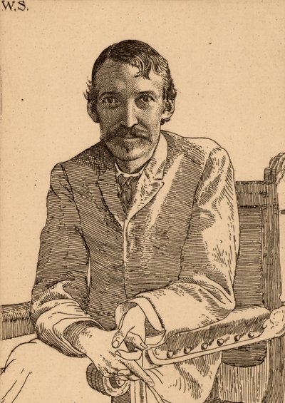 "Robert Louis Balfour Stevenson (1850-1894) skotlantilainen kirjailija od William Strang