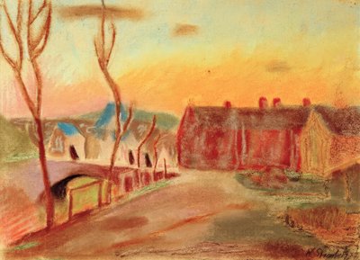 Dorfweg in Rosa od William Straube