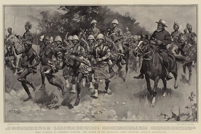 Uctívání hrdinů přátelskými domorodci, pochod horalské lehké pěchoty Basutolandem od William T. Maud