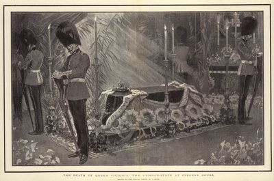 Smrt královny Viktorie, ležící ve státě v Osborne House od William T. Maud