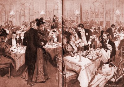 Členové vyšší společnosti v hotelu Waldorf od William Thomas Smedley