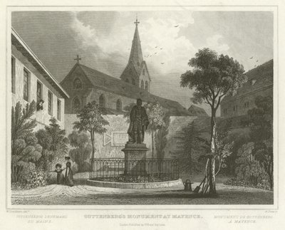 Guttenbergův pomník v Mayence od William Tombleson