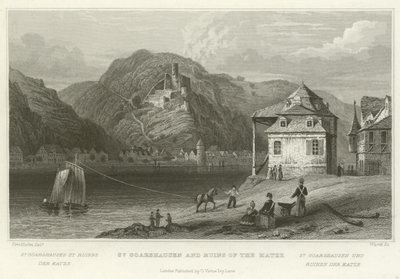 St Goarshausen a ruiny Katze od William Tombleson